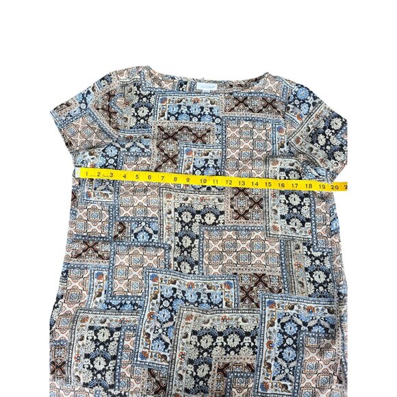 J. Jill Womens Lightweight Printed Top Multicolor XS Rayon Relaxed Fit Short Sle - Picture 5 of 5